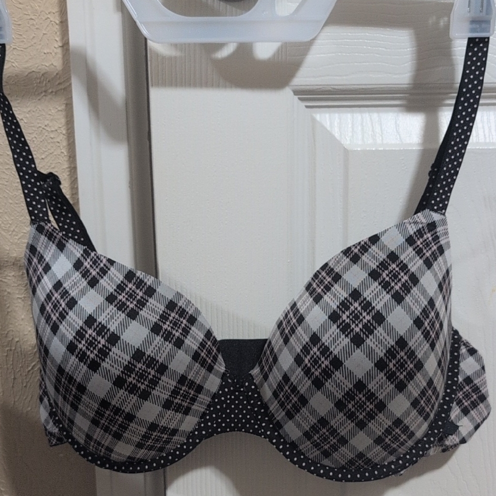 Victoria's Secret Black and White Plaid Bra with Underwire